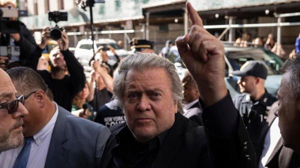Bannon, 68, was charged with two counts of mo<em></em>ney laundering, three counts of co<em></em>nspiracy and one count of scheming to defraud.